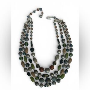 VINTAGE Multicolor Beaded Necklace 4 strands